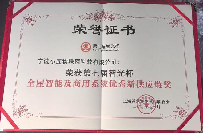 杯奖项推动智能照明行业迈向新高度EVO视讯平台小匠物联荣获智光(图2)